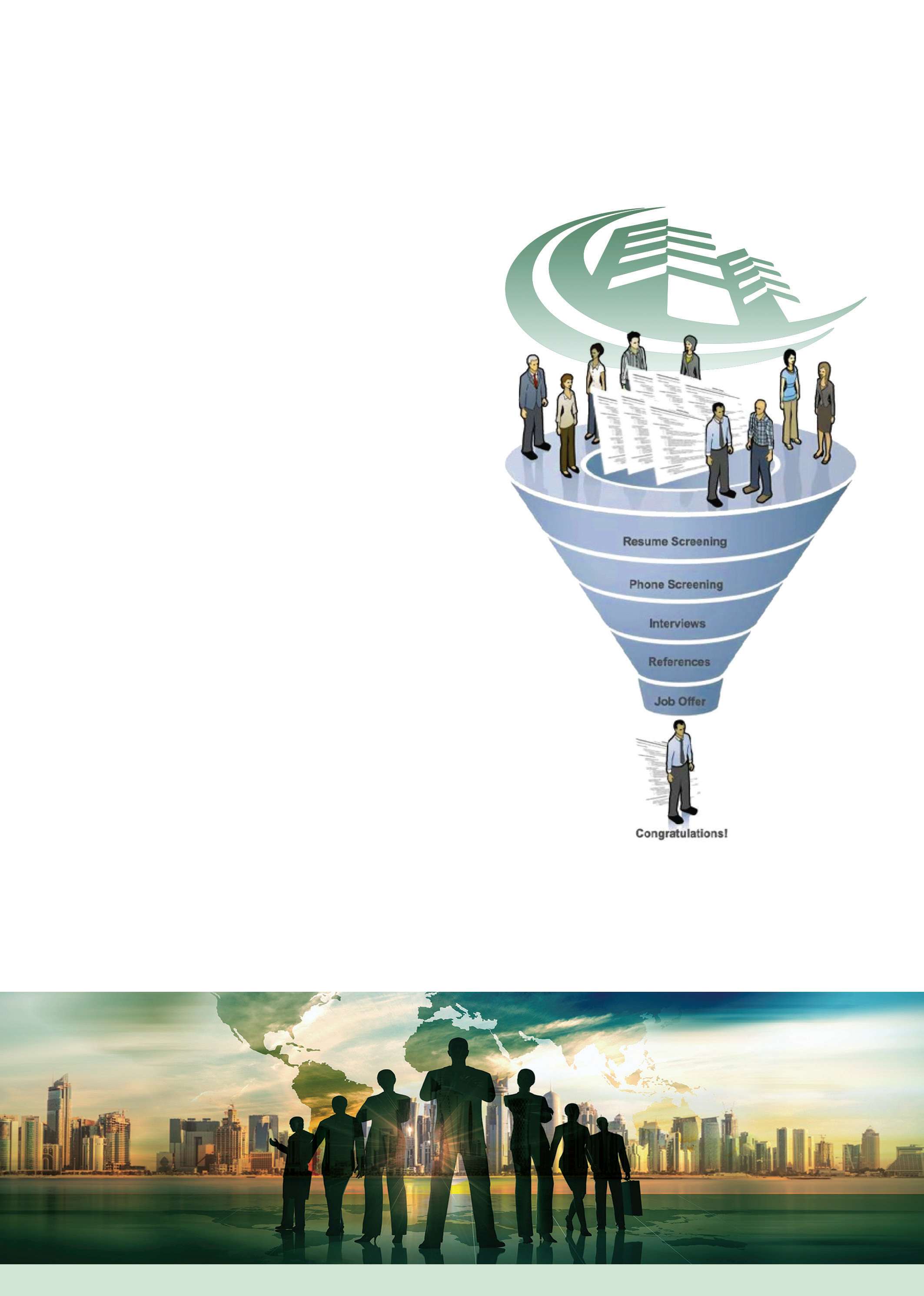 Manpower recruitment process funnel diagram