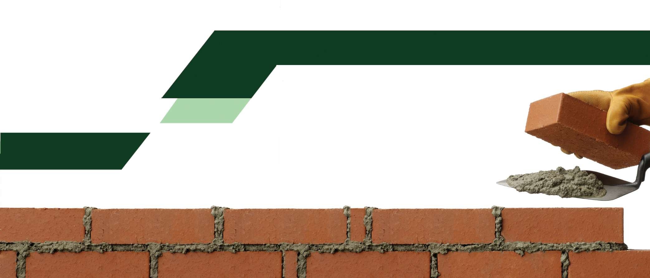 Bricklayer applying mortar with a trowel